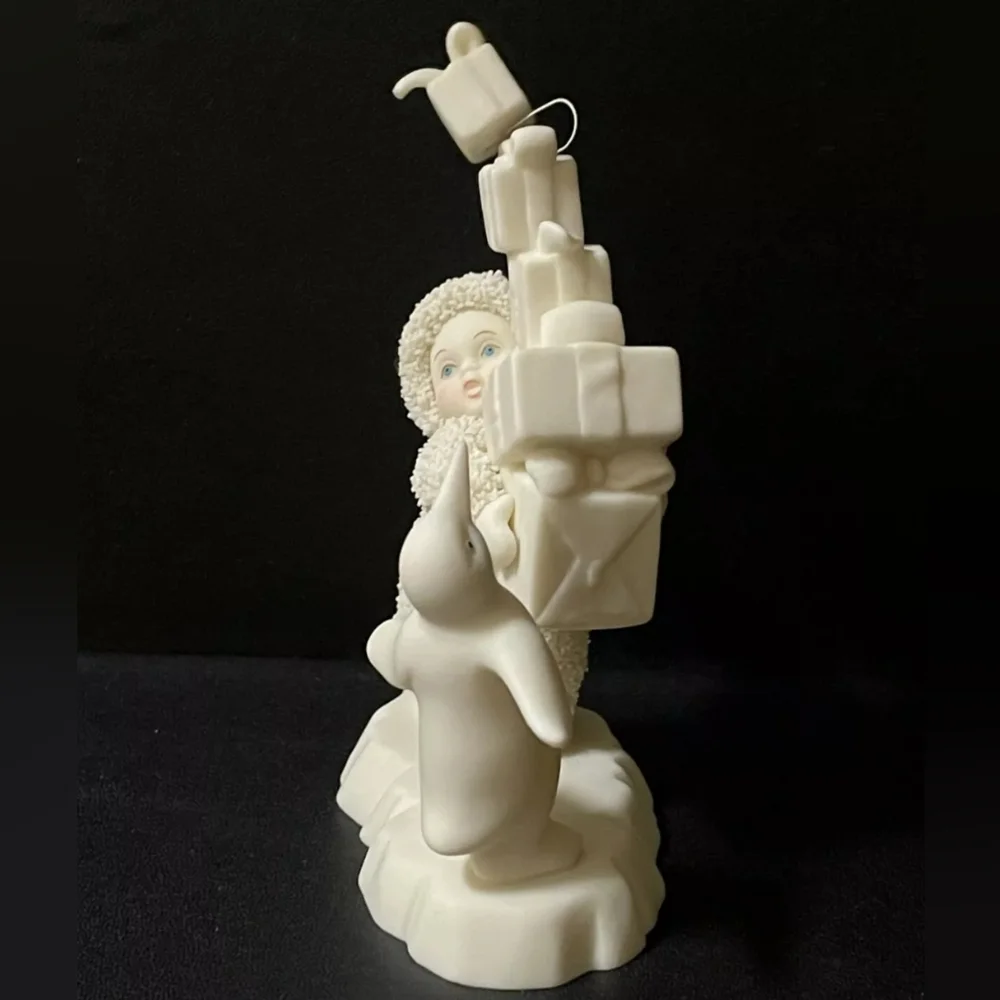 Dept 56 Snowbabies I Have Lots to Give Figurine Vintage 2002 Child with Penguin